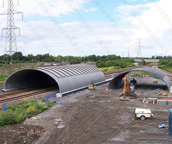 Large Span Corrugated Steel Interchange Passage for Railway Projection